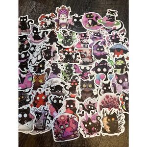 Stickers Lot - Kawaii Gothic Cat Stickers  - Random Lot of 10